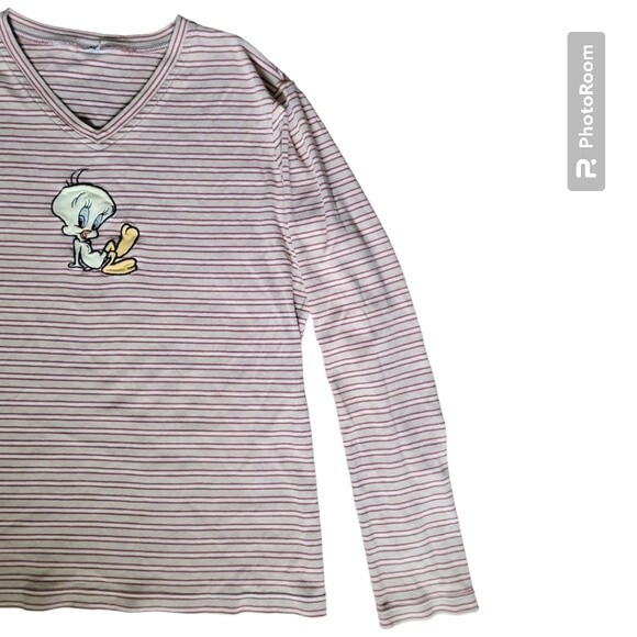 Tweety Bird Long Sleeve Striped Shirt - Picture 1 of 5